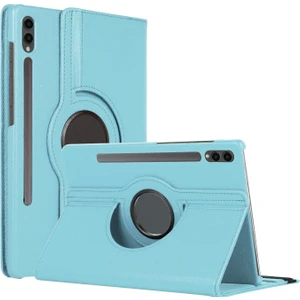 Samsung Galaxy Tab S10 Ultra X920 Kılıf 360 Rotating Stand Deri Mavi
