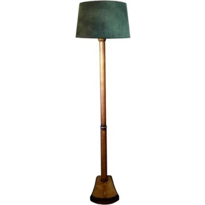 Masif Ahşap Tek Ayaklı Lambader-Antik Serisi ( Yeşil / Açık Ceviz)