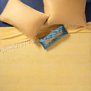 Zsa Zsa Zsu Baklan Parça Boyama Tek Kişilik Tencel - Cotton Tencel Pamuk Pike 160x220 Cm Sarı