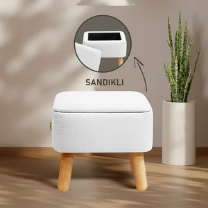 Orso Bohem Sandıklı Puf, Kırık Beyaz