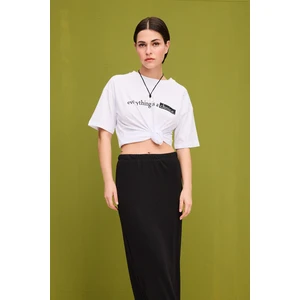 Baskılı basic t-shirt beyaz