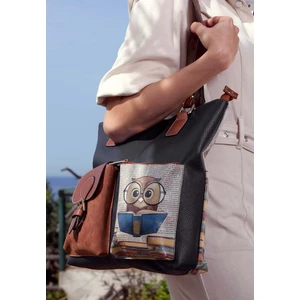 Kadın Vegan Deri Lacivert Omuz Çantası - The Wise Owl Tasarım