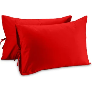 Organik  Pamuk 50 x 60  cm  Bağcıklı Yastık Kılıfı Seti 62 Tel (155 Tc)