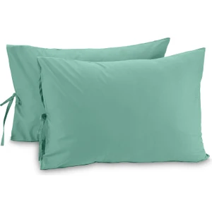Organik  Pamuk 50 x 60  cm  Bağcıklı Yastık Kılıfı Seti 62 Tel (155 Tc)