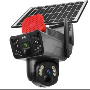 HM-854 Sim Kartlı 4G 2 Kameralı Solar Panelli Güneş Enerjili Sirenli