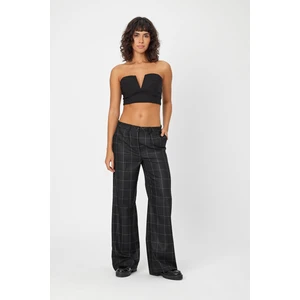 Alexander Gardi Alexandergardi Wide Leg Bol Paça Kareli Çift Cepli Klasik Kadın Pantolon (B24-0001)