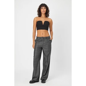 Alexander Gardi Alexandergardi Wide Leg Bol Paça Kareli Çift Cepli Klasik Kadın Pantolon (B24-0001)