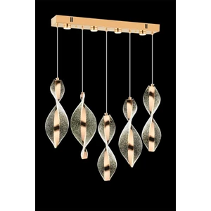 Istanbul Avize Yemek Masası Mars 5'li Gold Üç Renk Ledli Lü x  Modern Avize