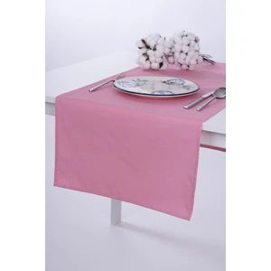 Altın Pamuk Keten Runner Leke Tutmaz Kumaş Pembe 40x140