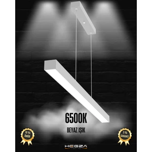 Lineer 100cm (Gri Kasa, Beyaz Işık) Ledli Modern Sarkıt Linear LED Avize Salon Mutfak Oturma Odası Yatak Odası Antre Hol Ofis LED