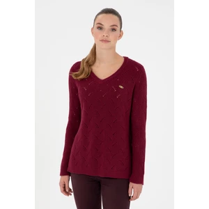 U.S. Polo Assn. Kadın Vişne Kazak /Triko 50297399-VR223
