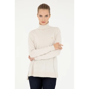 U.S. Polo Assn. Kadın Krem Melanj Kazak /Triko 50294570-VR159