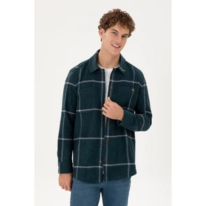 U.S. Polo Assn. Erkek Koyu Yeşil Gömlek Desenli 50291250-VR079