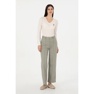 U.S. Polo Assn. Kadın Haki Pantolon (Kanvas-Chino) 50298546-VR027