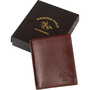 Newish Polo Erkek Hakiki Deri Cüzdan ve Kartlık - newpolo007 - Kahverengi