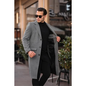 Erkek Dar Kesim Uzun Yünlü Kaşe Palto