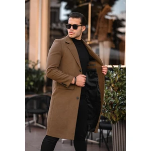 Erkek Dar Kesim Uzun Yünlü Kaşe Palto