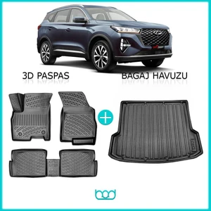 Chery Tiggo 7 Pro/max 3D Havuzlu Paspas ve Bagaj Havuzu Seti