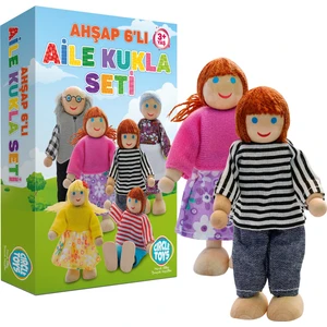 Circle Toys Ahşap 6'lı Aile Kukla Seti