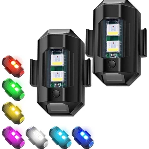 2 Adet  Mini LED Lamba Çakarlı 7 Renk Flaşlı  Gece Güvenliği Için Çarpışma Önleyici Aydınlatma