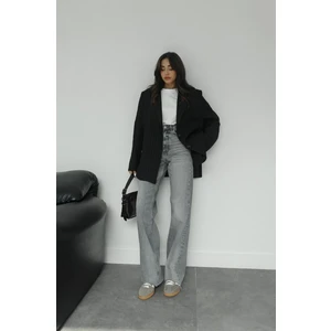 Gri Yıkamalı Straight Jean