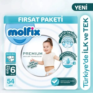 (4 PAKETx54 adet) 6 Numara Premium Oxijen Bebek Bezi 216 Adet
