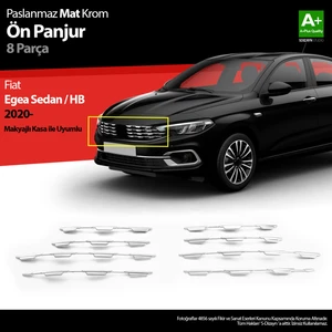Fiat Egea SD / HB Krom Ön Panjur Diamond Model 8 Prç 2020 Üzeri Mat Krom A+ Kalite