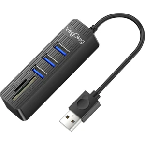 USB 2.0 SD - MicroSD Kart Okuyucu ve 3 Port USB Çoklayıcı Hub