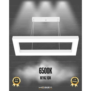 Mesita (Beyaz Kasa, Beyaz Işık) Ledli Modern Sarkıt Linear LED Avize Salon Mutfak Oturma Odası Yatak Odası Antre Hol LED Dikdörtgen