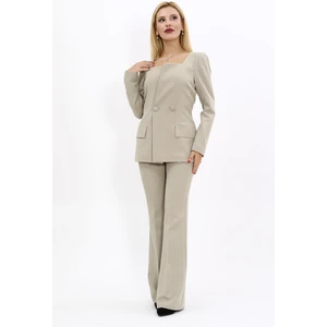 Önder Özsoy Kare Yaka Ceket & İspanyol Paça Pantolon-Bambu