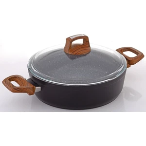 Vogue 30cm Ahşap Kulp Detaylı Granit Tekli Karnıyarık Tenceresi