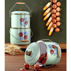 Emaye 3'lü Su Yeşili Bakraç Set 20-22-24cm