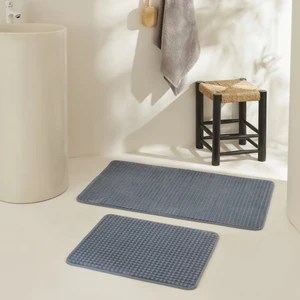 Karaca Home Ekose Embos 2'li Banyo Paspası Indigo