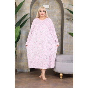 Büyük Beden Kışlık Şardonlu Pamuklu Anne Gecelik (120 Kiloya Kadar Uygundur)