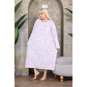 Büyük Beden Kışlık Şardonlu Pamuklu Anne Gecelik (120 Kiloya Kadar Uygundur)