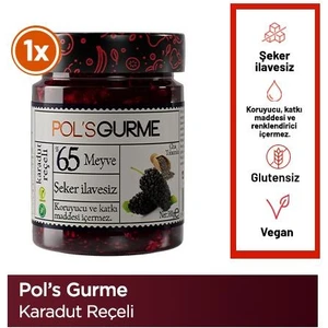 Pol'sGurme Karadut Reçeli Chia Tohumlu Şeker İlavesiz %65 Meyve Oranlı 380 gr