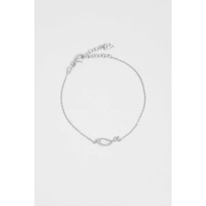 So CHIC Mistik Balık 18 Ayar Beyaz Altın Kaplama 19 cm Gümüş Bileklik