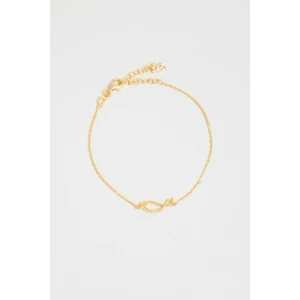 So CHIC Mistik Balık 18 Ayar Sarı Altın Kaplama 19 cm Gümüş Bileklik