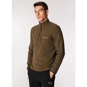 Discovery Expedition Haki Erkek Dik Yaka Basic Fit Baskılı Sweatshirt D4WM-SWT3331
