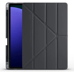 Megafox Teknoloji Samsung Galaxy Tab S10 Plus Uyumlu Kılıf Zore Tri Folding Kalem Bölmeli Standlı Kılıf, Siyah