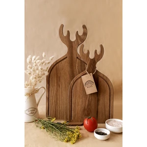 Tezyinat Wood -Ren Geyik Serisi Sunum Kesme Tahtası Ve Stand 3 Parça Ahşap Görünümlü 8 mm Mdf