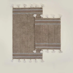 Rita 2'li Banyo Paspas Seti  Karde Pamuk Bej 60 x 90-40 x 60