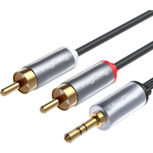 3.5mm Aux To 2 Rca Hi-Fi Ses Kablosu 3 Metre
