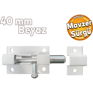 Kapı Sürgüsü Küçük Metal Beyaz Mavzer Sürgü Sürgülü Kilit 25X40 mm Kapı Pencere Emniyet Kilidi