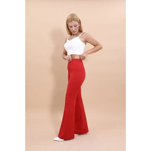 Önder Özsoy İspanyol Paça Pantolon-Kırmızı