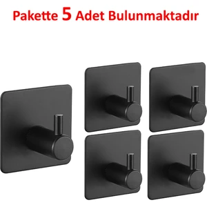 Kendinden Yapışkanlı Askılık Çelik Pakette 5 Adet