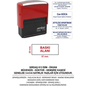 913 Otomatik (Büyük Boy Kaşe) 57X22 mm Baskı Alanı