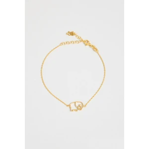 So CHIC Bilge Fil 18 Ayar Sarı Altın Kaplama 20 cm Gümüş Bileklik