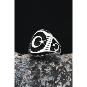 Gümüş Ay Yıldızlı (Ay Yıldız) 925 Ayar Gümüş Erkek Yüzüğü 901283