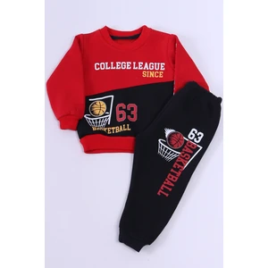 Erkek Bebek 3 Iplik Eşofman Takımı Basketbol Baskılı A45
